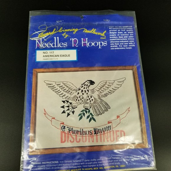 Needles Point Art American Eagle 117 Printed Belgian Linen Only E Pluribus Unum - Picture 2 of 9